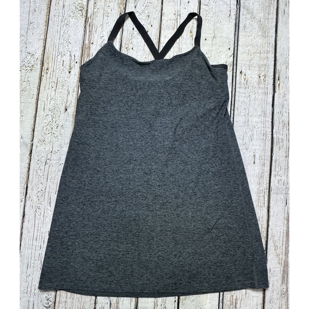 Beyond Yoga Women's Spacedye Move It Dress Dark Gray Black Built In Shorts XL
